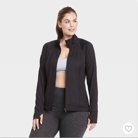 Women's Zip-Front Jacket - All in Motion™ Black  and Blue, New and Never Worn 9 - Picture 6 of 10